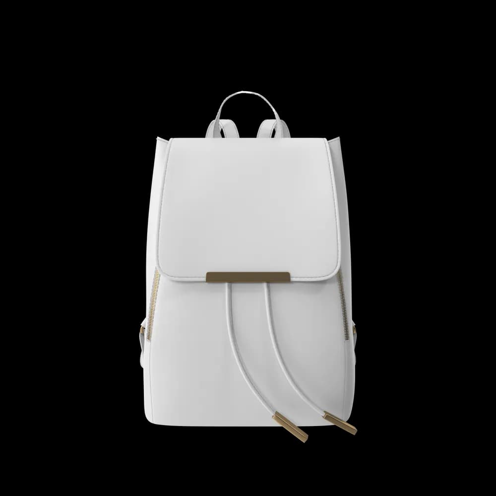 White Faux Leather Backpack product